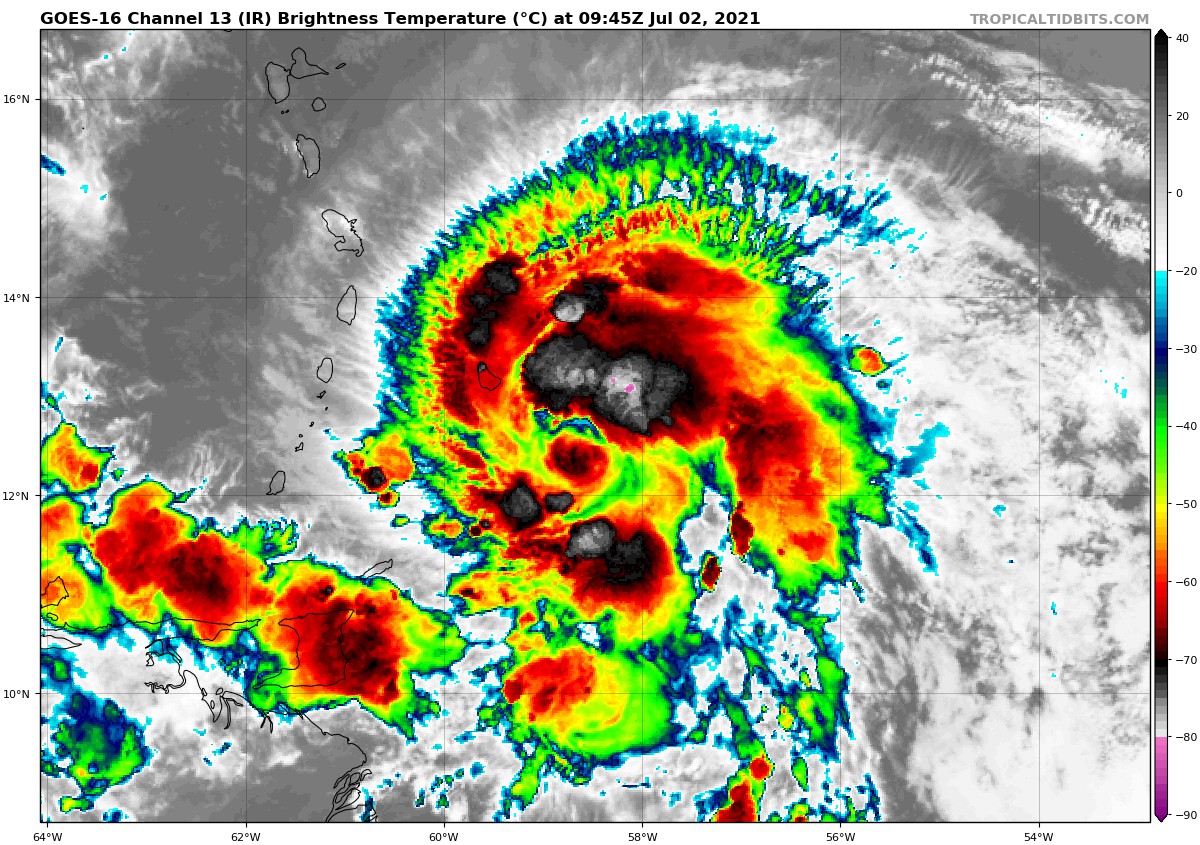 Weather Report for St Lucia and position of tropical storm Elsa - St ...