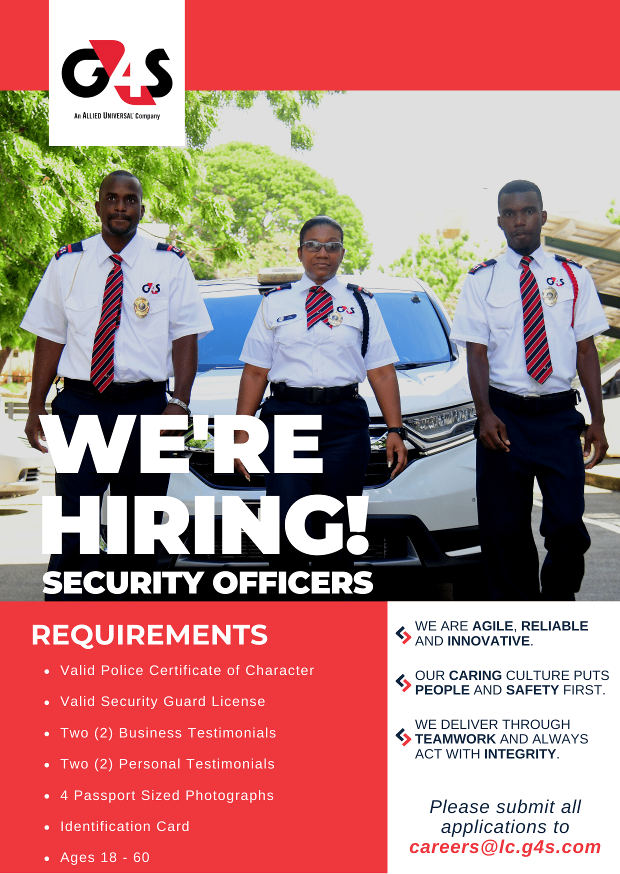 We are HIRING -G4S ST LUCIA