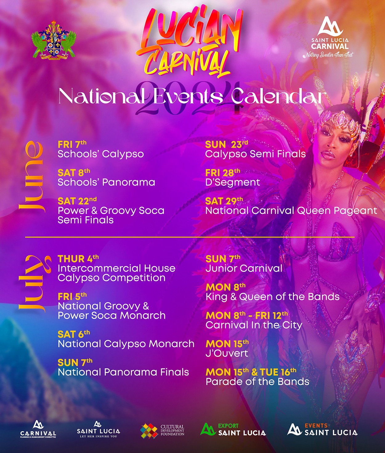 New National Events Added to Lucian Carnival 2025 Calendar St. Lucia